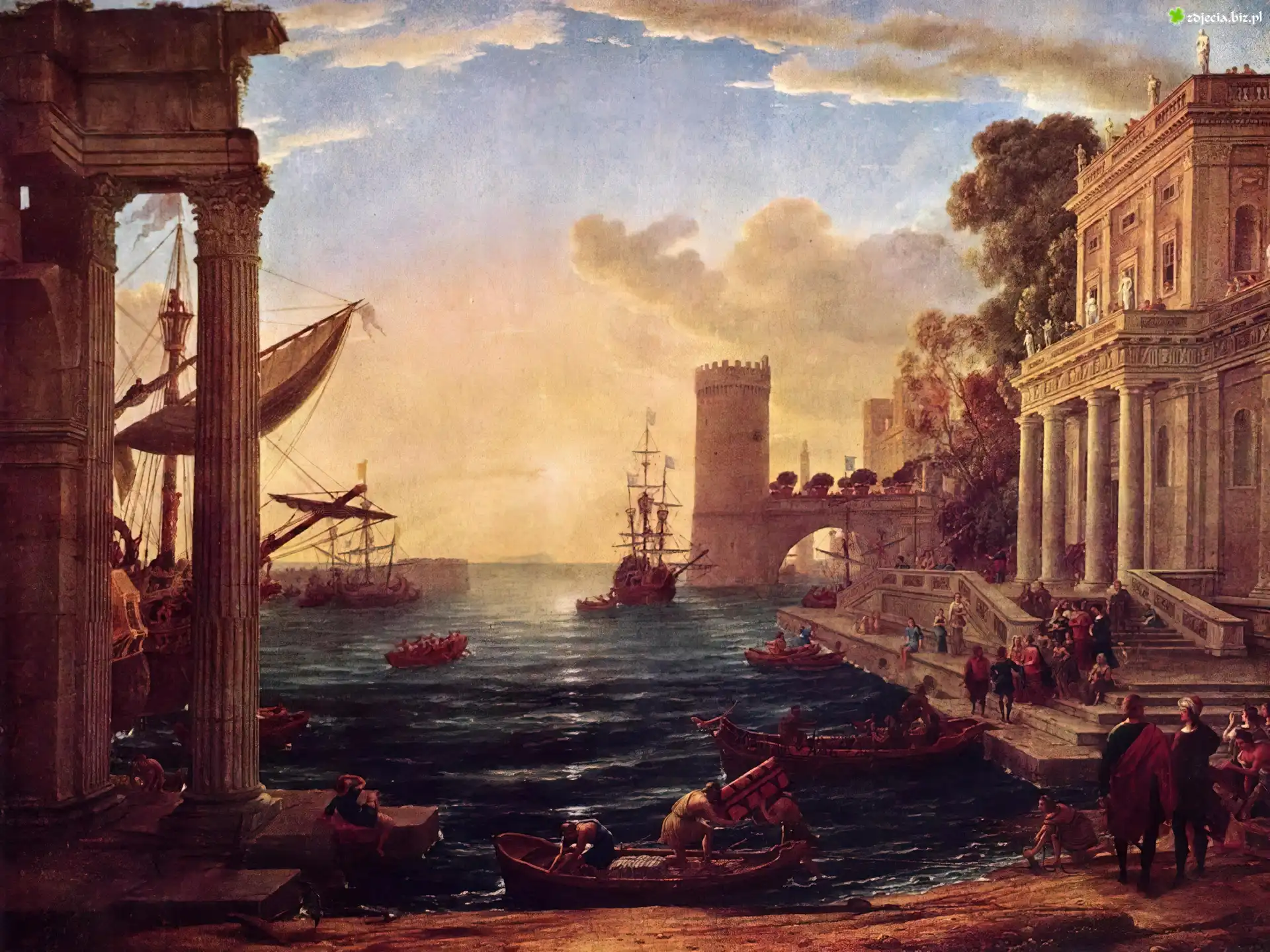 Lorrain Claude, Zaokrętowanie, Królowej, Saby, 1648