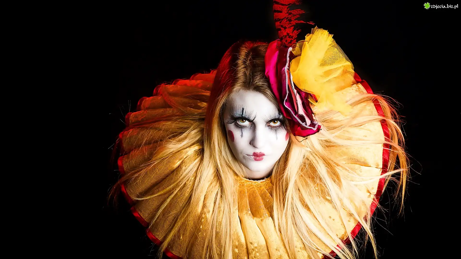 Kobieta, Makijaż, Pierrot