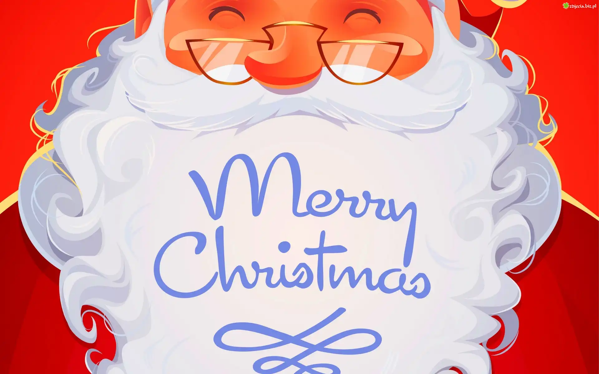 Mikołaj, Napis, Merry, Christmas