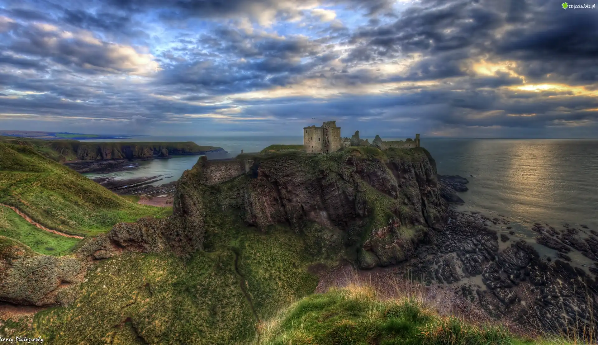 Zamek Dunnottar, Ruiny, Morze Północne, Szkocja, Skała