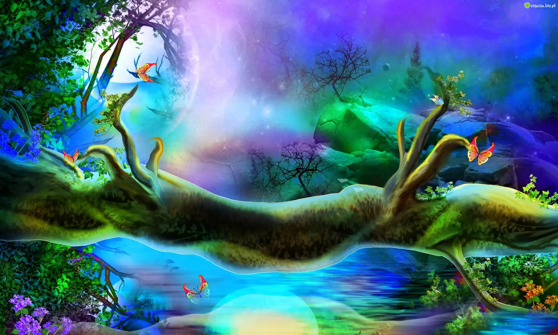 Fantasy, Motyle, Drzewa