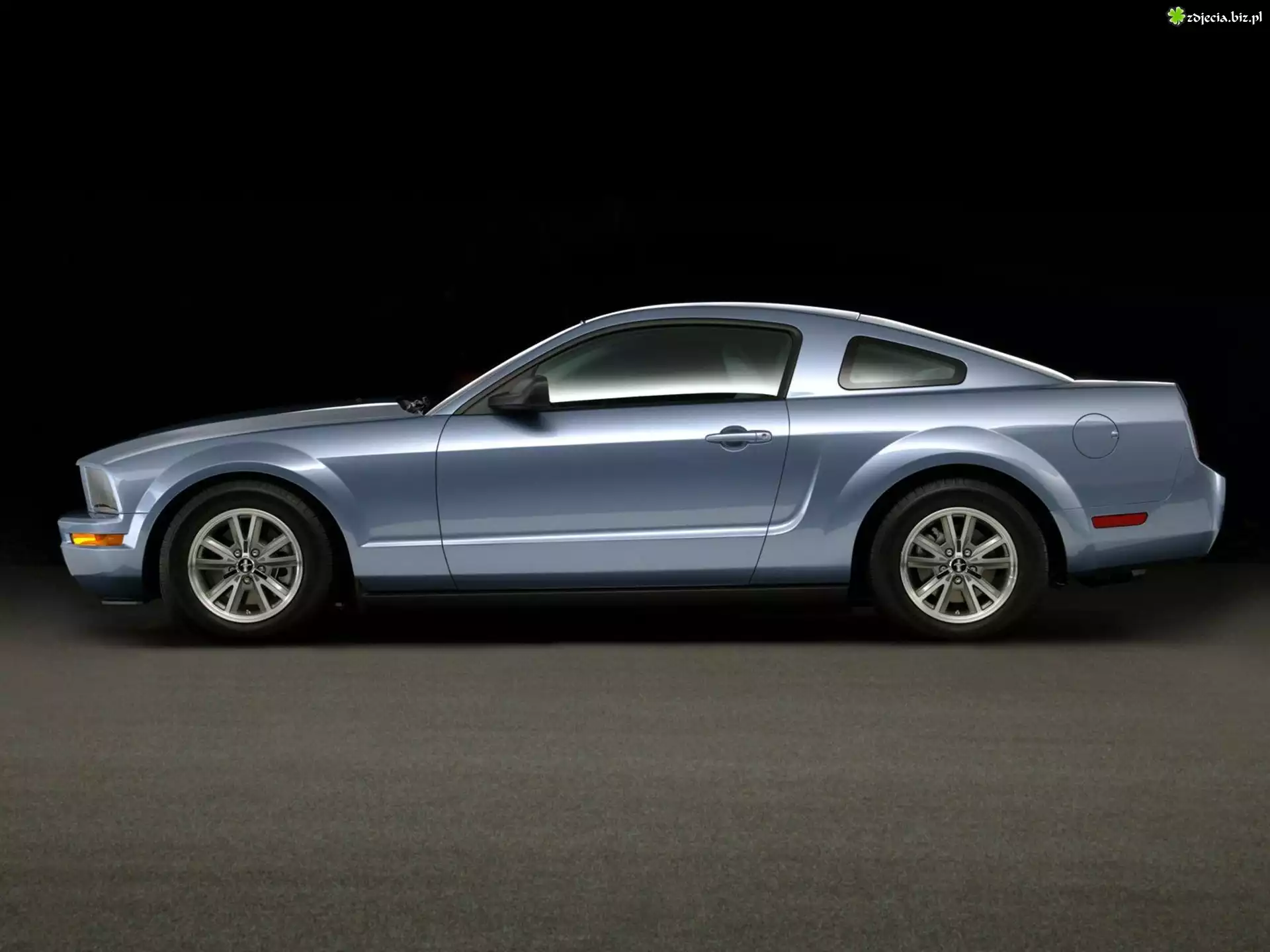 Niebieski, Ford Mustang, Lewy Profil