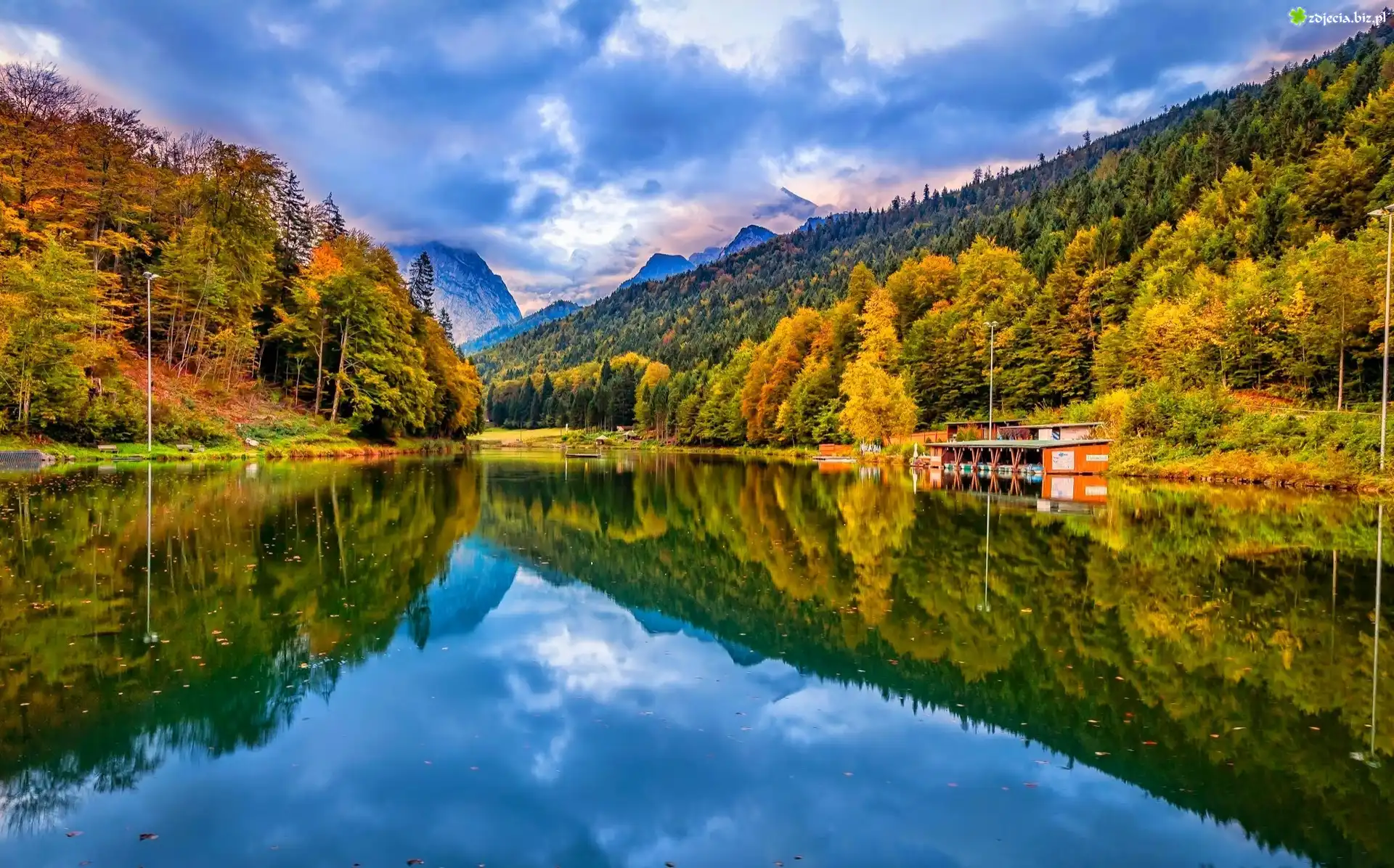 Jezioro, Odbicie, Jesień