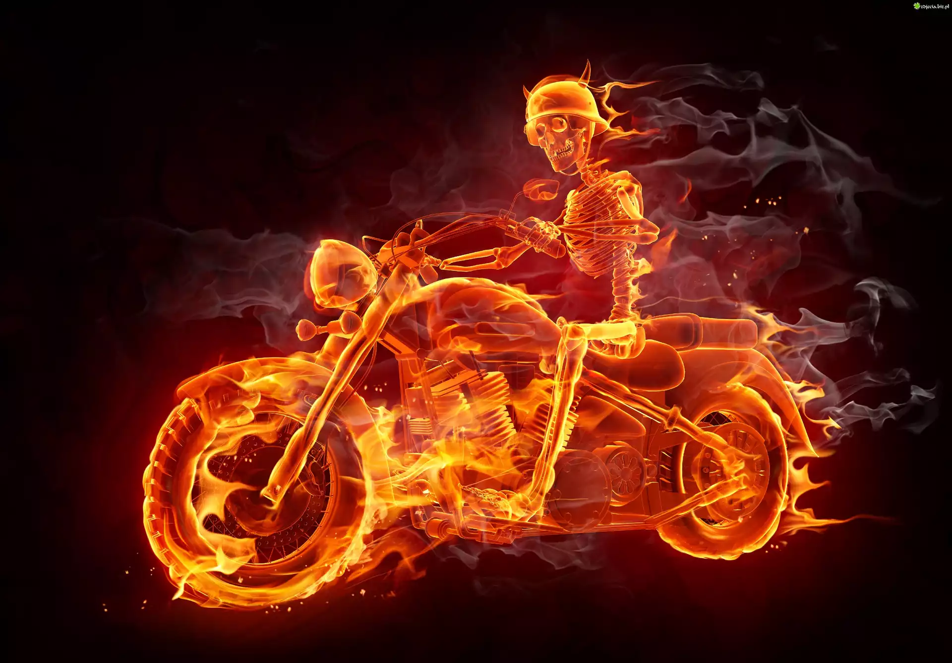 Motocykl, Ogień, Szkielet