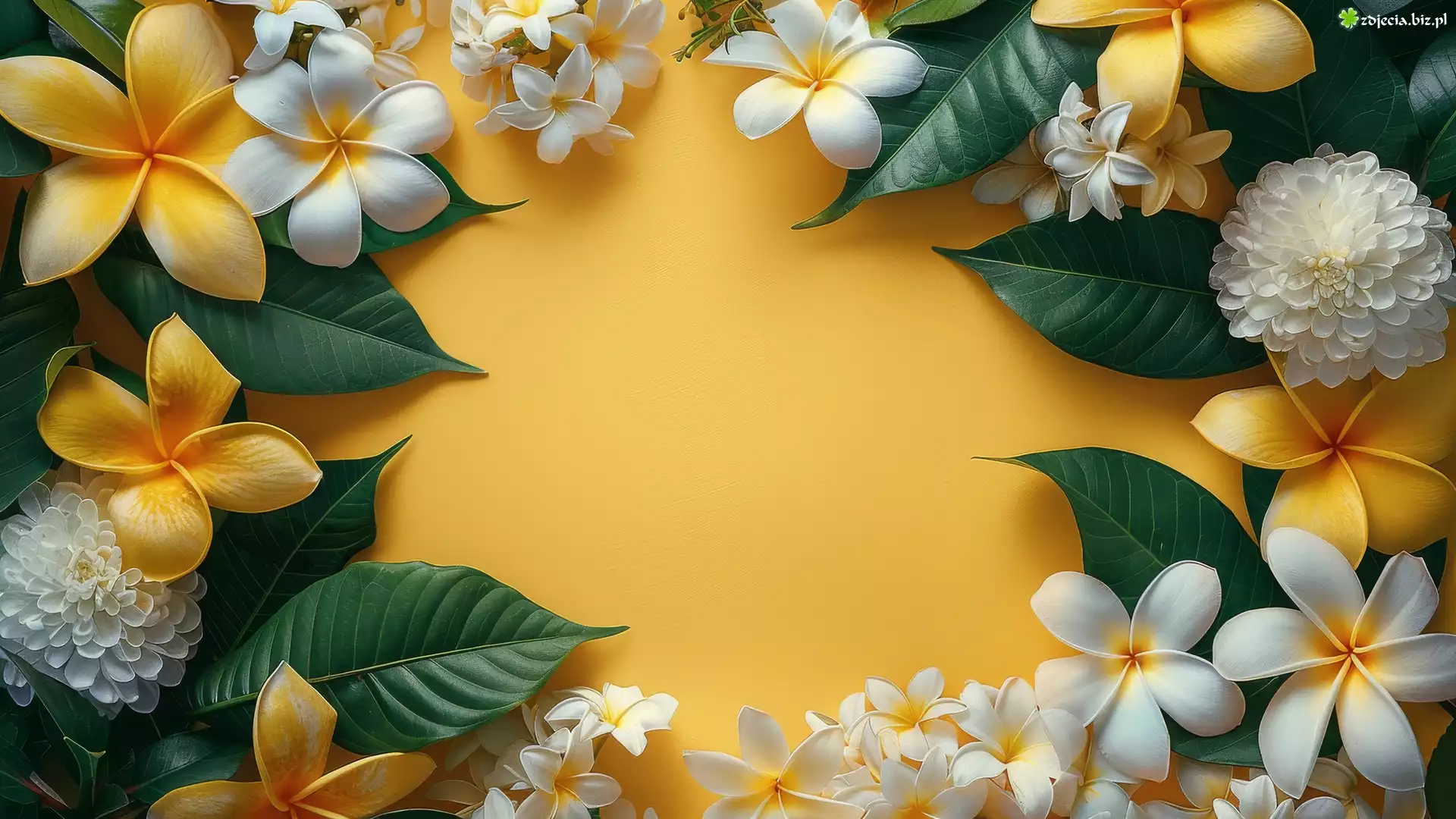 Plumeria, Kwiaty, Liście