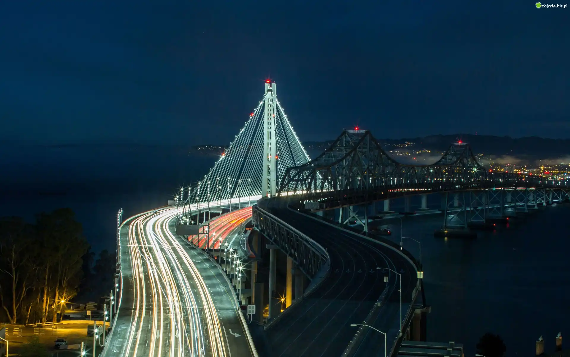 San Francisco, Most, Noc, Oświetlenie