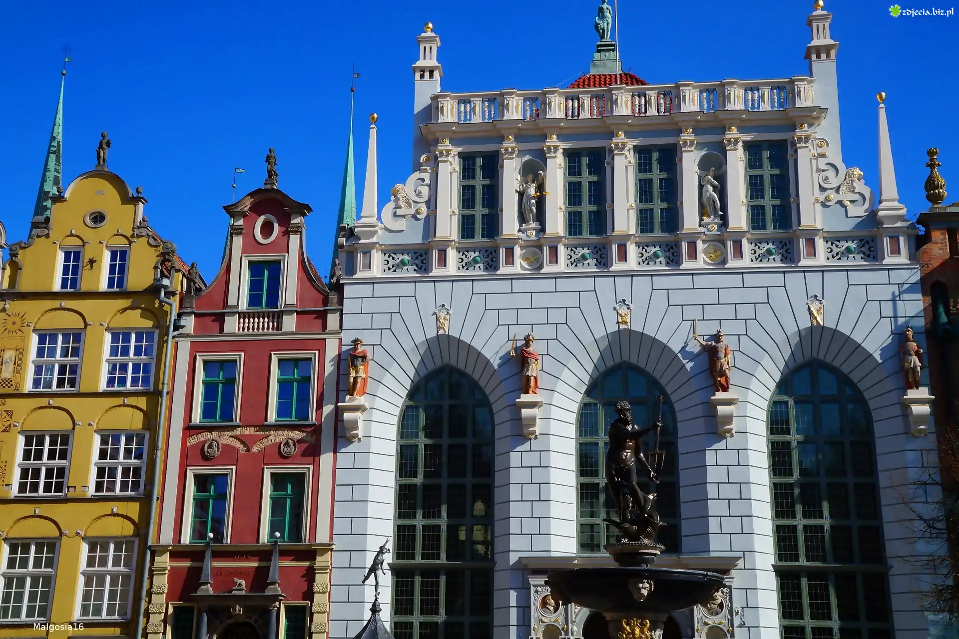 Gdańsk, Stare Miasto, Dwór Artusa, Posąg, Neptun