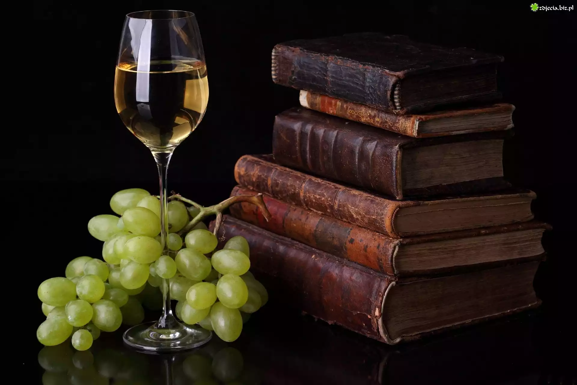 Stare, Książki, Winogrona, Wino