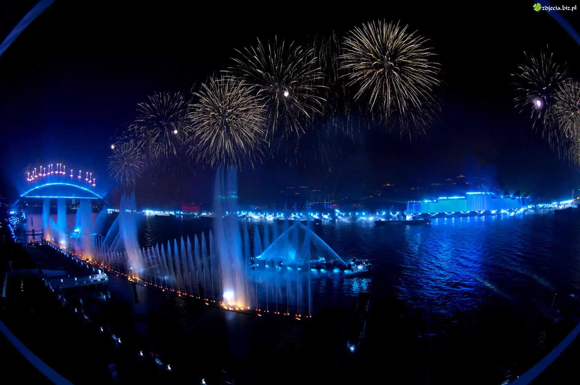 Szanghaj, Expo2010, Noc, Pokaz, Sztucznych, Ogni