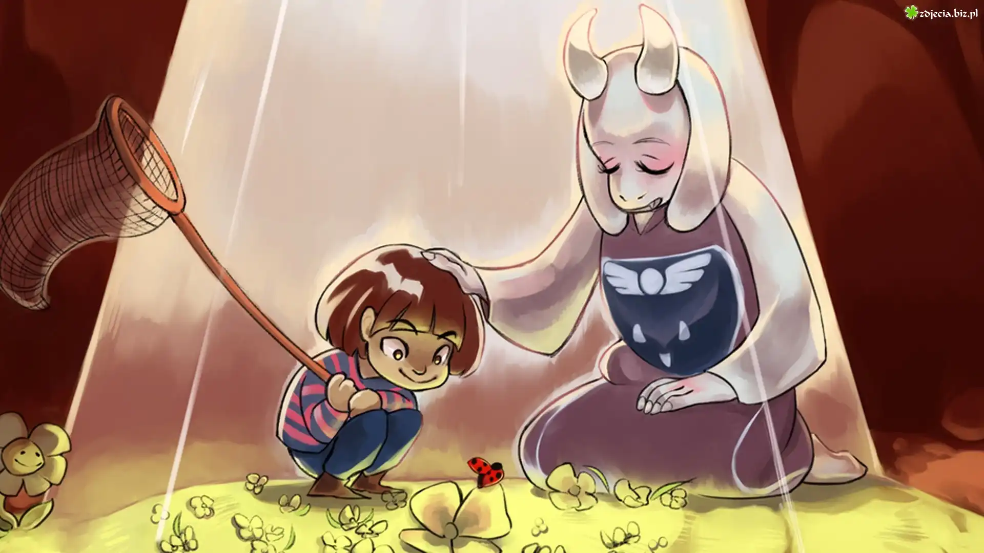 Undertale, Toriel, Frisk, Motyl