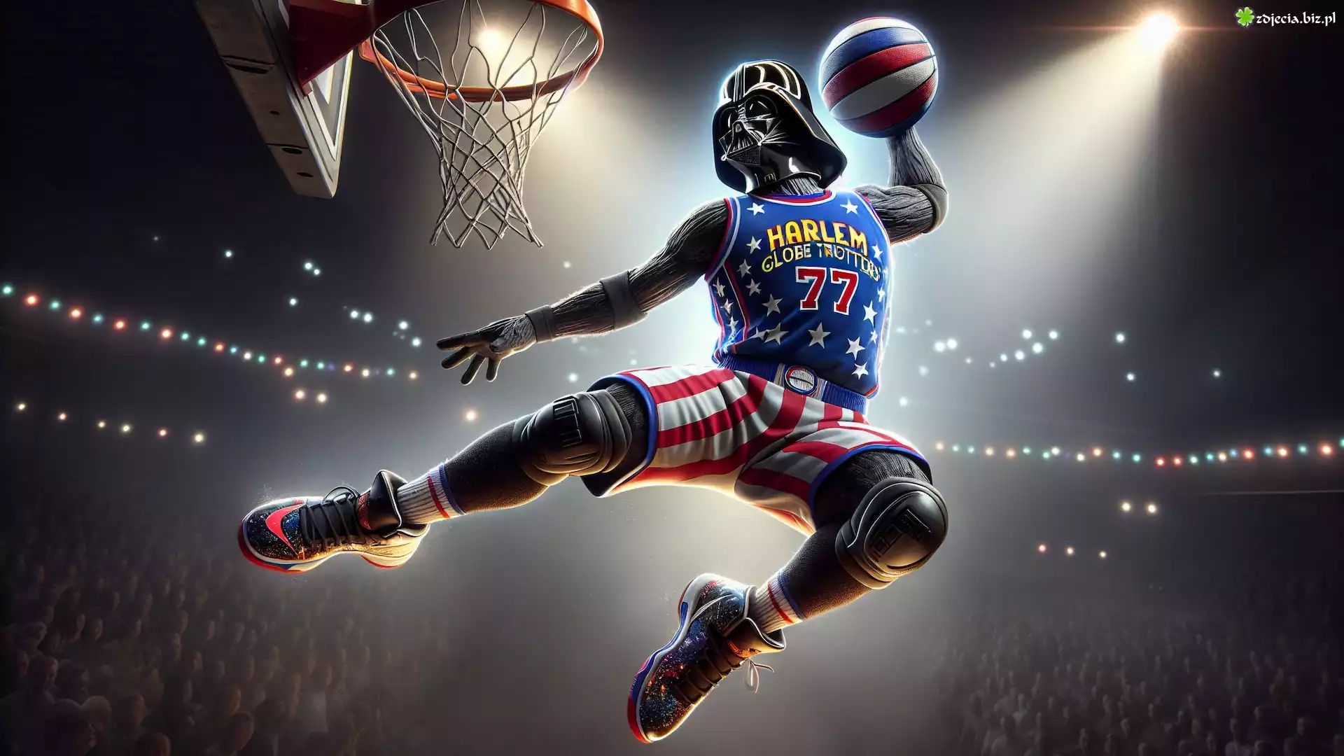 Koszykówka, Mężczyzna, Darth Vader, Piłka, Grafika