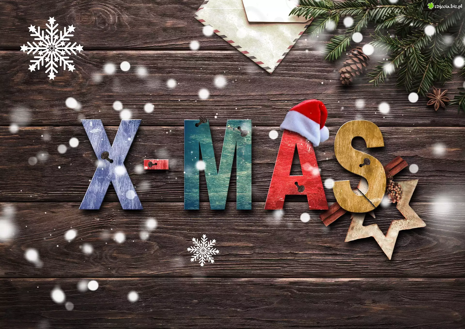 ÅšwiÄ…teczna, Dekoracja, Napis, Xmas, Deski, Åšwierk, Gwiazdki