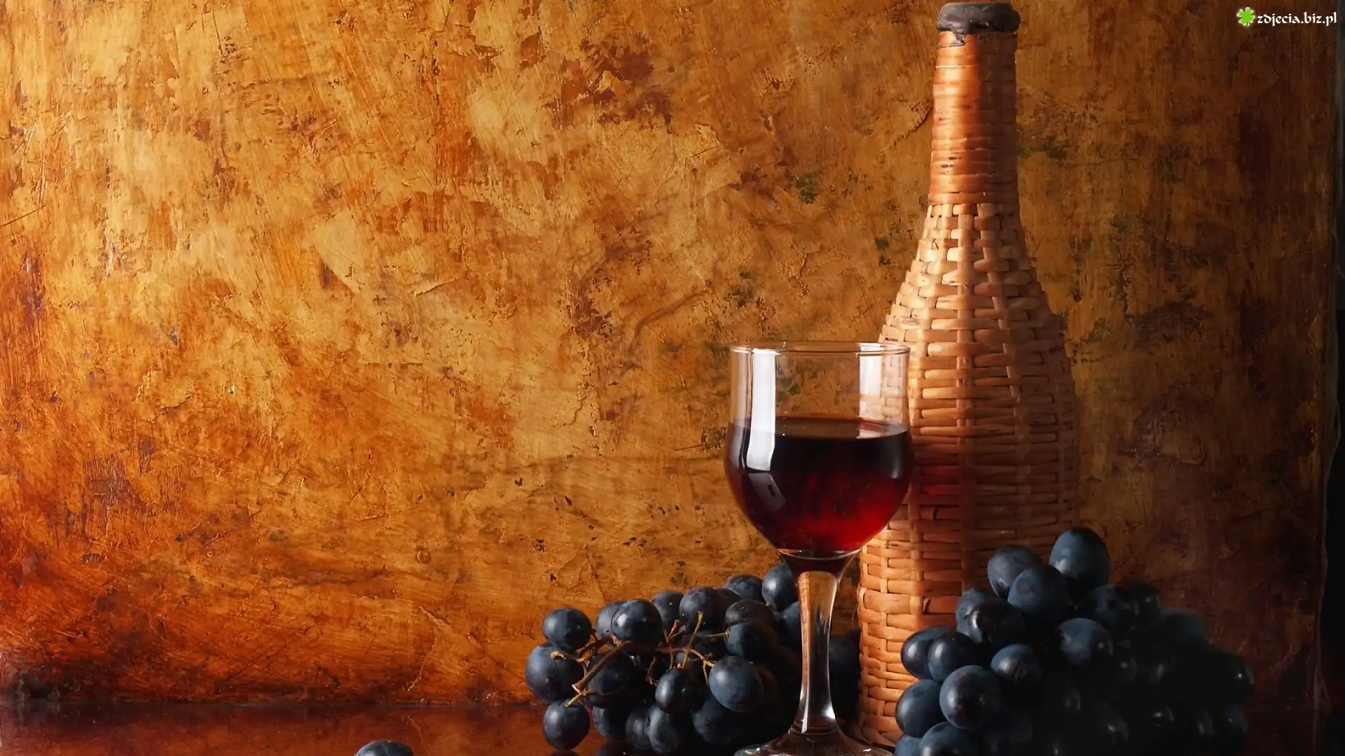 Winogrona, Wino, Butelka, Kieliszek