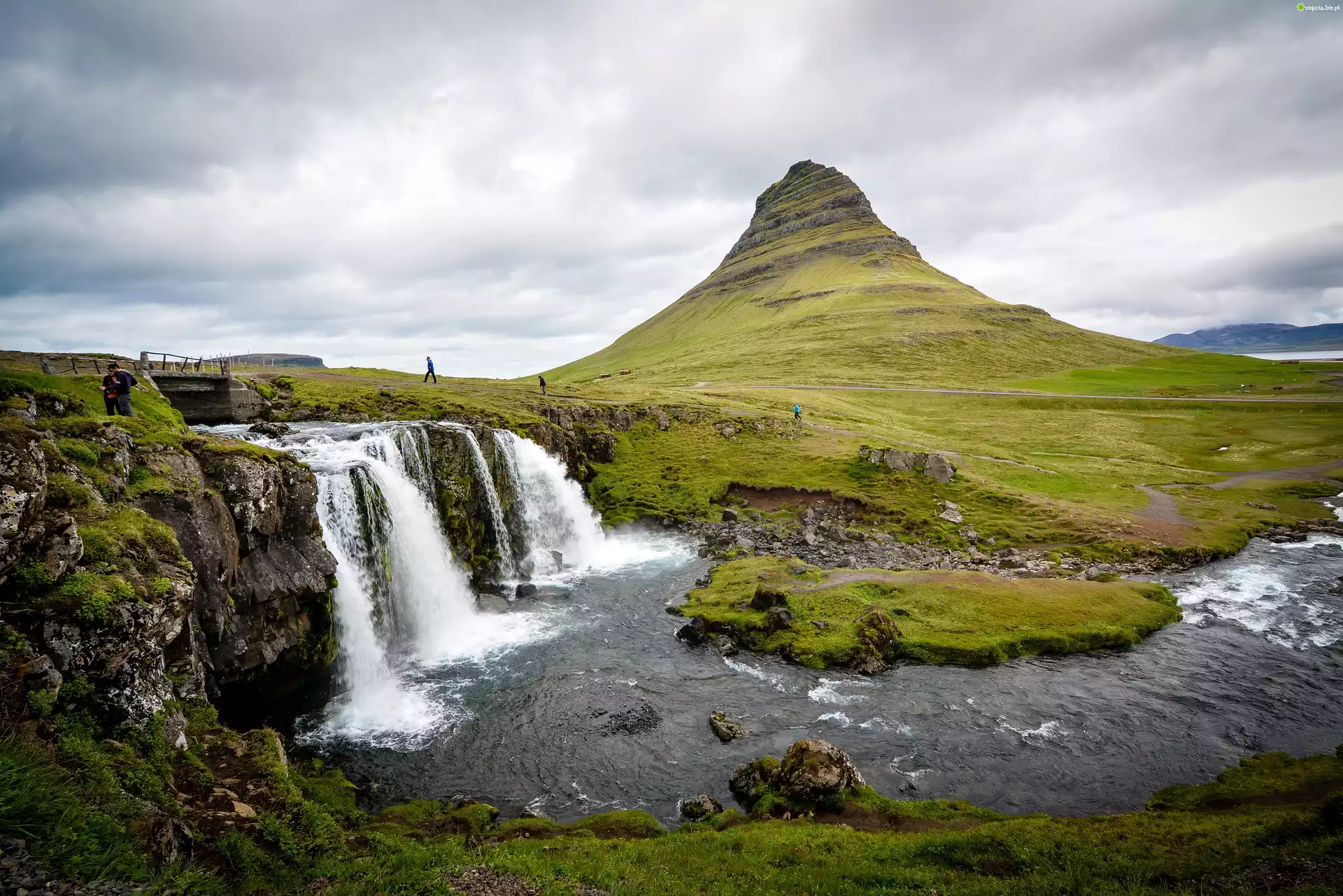 Wzgórze, Wodospad, Rzeka, Islandia