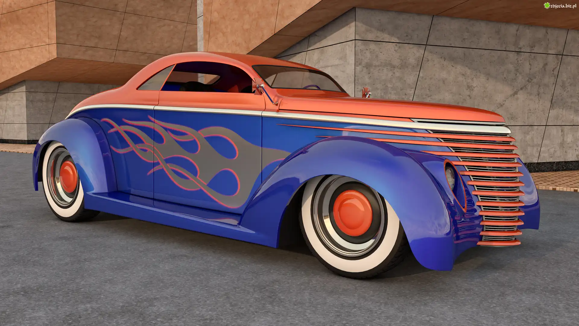Zabytkowy, Ford Street Rod, 1937, Bok