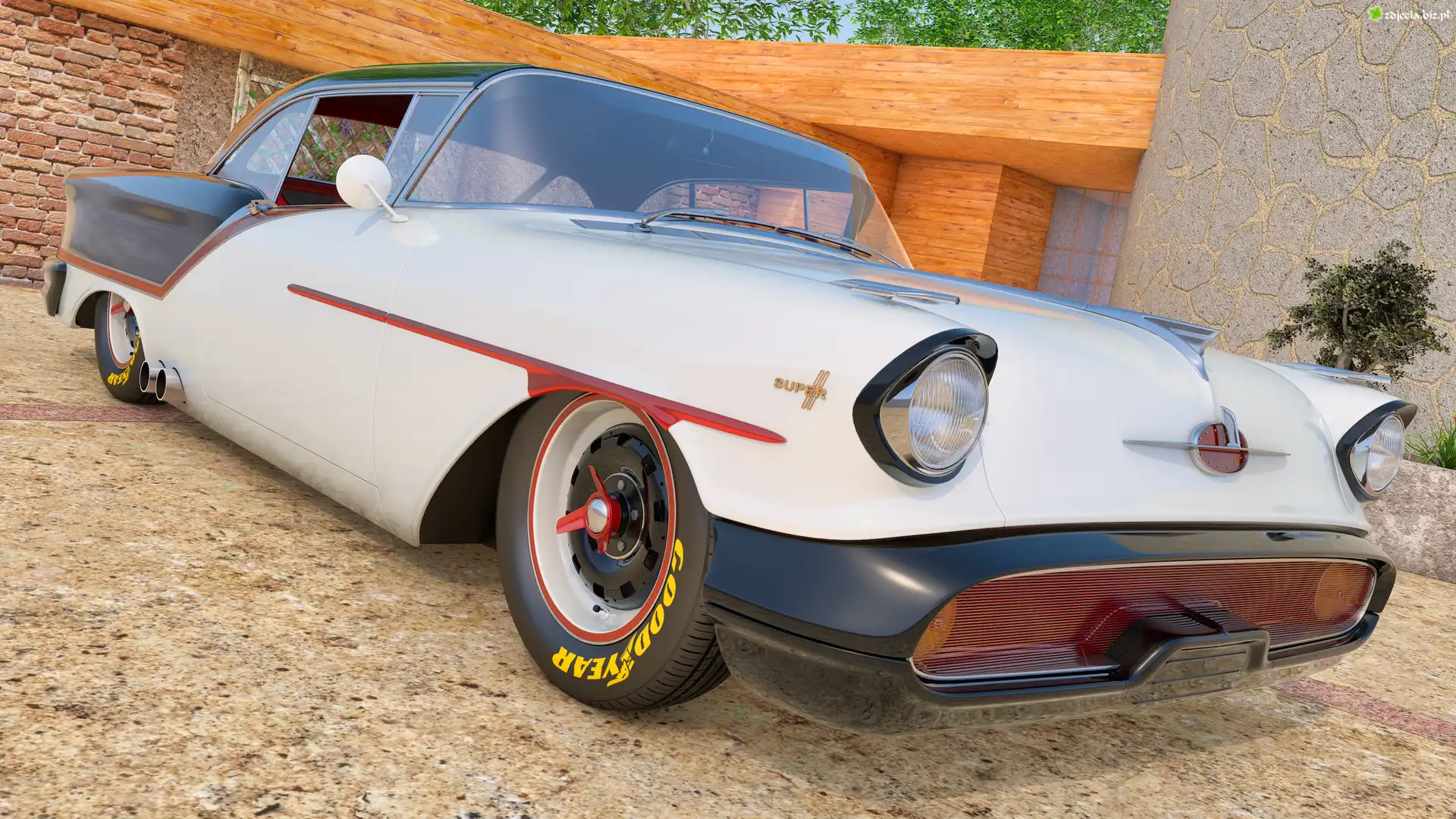Zabytkowy, Oldsmobile 88 Coupe, 1957, Przód