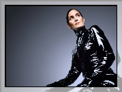 Carrie Anne Moss, Czarny, Skórzany Strój