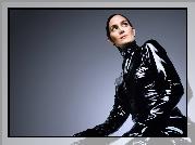 Carrie Anne Moss, Czarny, Skórzany Strój