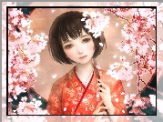 Dziewczynka, Parasol, Kimono