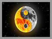 Ying-Yang, Ogień, Ziemia, Gwiazdy, Grafika