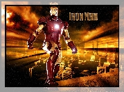 Iron Man, robot, deszcz