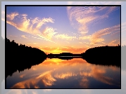 Zachód, Słońca, Quetico Lake