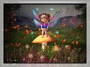 Mały, Elf, Łąka, 3D