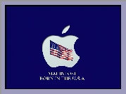 Apple, grafika, jabłko, flaga, amerykańska