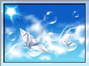 Origami, Niebo, Bańki
