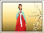 Japonka, Kimono, Gałazki