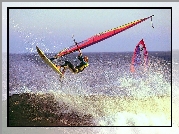 Windsurfing,deska, morze , fala