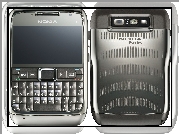 Nokia E71, Srebrny, Czarny, Przód, Tył