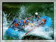 Rafting,spływ, rzeka, wiosła , ponton ,fale