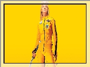 żółty, kombinezon, Uma Thurman