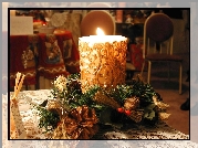 Boże Narodzenie, Stroik, Świeczka, Dekoracja