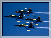 Cztery, Samoloty, Blue, Angels, Boeing F/A 18-Hornet