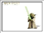 białe tło, Star Wars, laser, Yoda