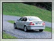 Srebrny, BMW, E46, Sedan