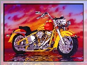 Harley-Davidson, żółto, Czerwony