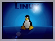 Linux, Pingwin, Niebieskie, Tło