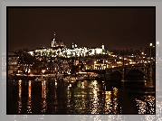 Noc, Rzeka, Zamek, Praga, Czechy