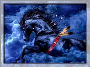 Koń, Pióra, Niebo