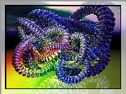 Kolorowy, Wąż, 3D