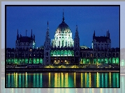 Węgry, Budapeszt, Parlament, Dunaj