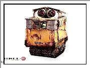 Wall E, smutne, oczy, schowany