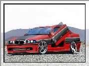 Czerwony, Czarny, BMW 3, E36, Tuning