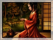 Kobieta, Kimono, Czarka