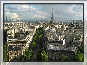 Paryż, Wieża Eiffla, Panorama, Miasta