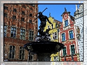 Gdańsk, Pomnik, Neptun, Fontanna