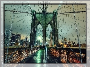 Brooklyn Bridge, Noc, Nowy Jork